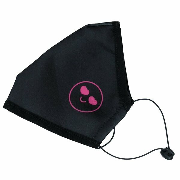 Маска для лица многоразовая неопреновая черная со смайлом