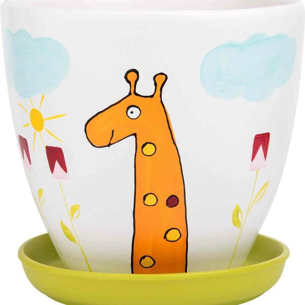 Горшок керамический Жираф с подставкой, 1 л