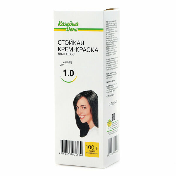 Крем-краска для волос Каждый день Черный тон 1.0
