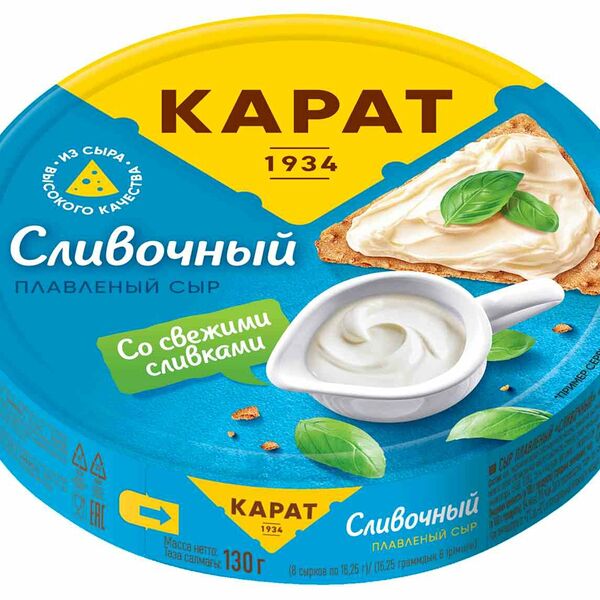 Сыр плавленый Карат Сливочный 25% БЗМЖ