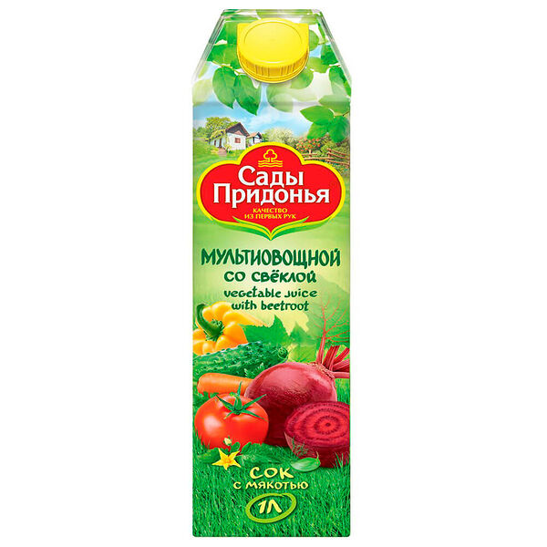 Сок Сады придонья 1л мультиовощной тетра-пак