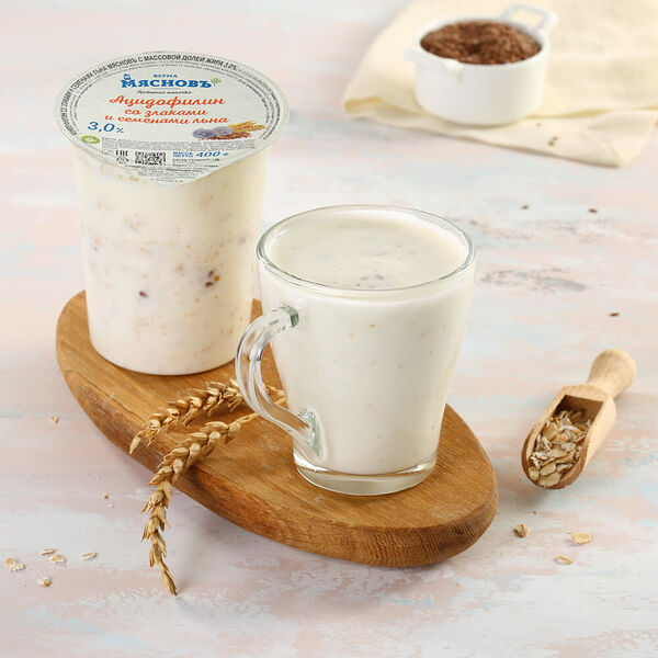 Ацидофилин 3% со злаками и семенами льна МясновЪ Ферма