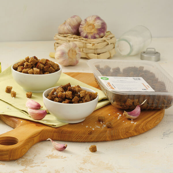 Сухарики ржаные с чесноком и солью МясновЪ Пекарня