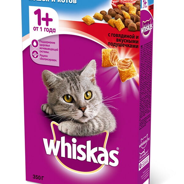 Вискас Корм 350г подуш. говяд. д/стер.кошек и котов