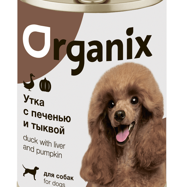 Консервы для собак Organix сочная утка с печенью и тыквой