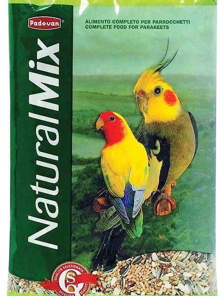 Padovan Natural Mix Parroccetti для средних попугаев основной Злаковое ассорти