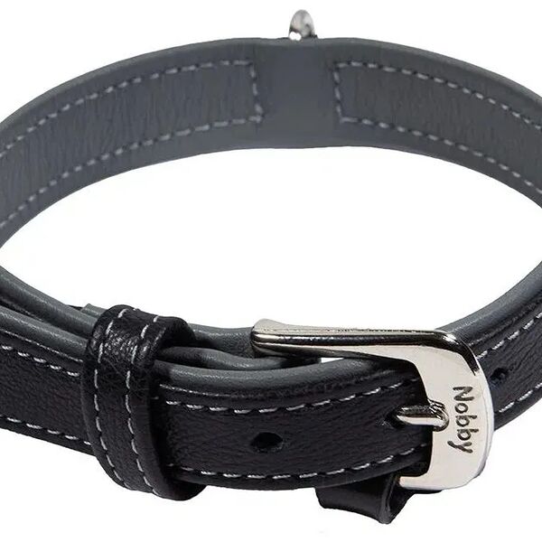 Ошейник для собак Nobby PACIFIC 37см 17/19мм кожа, серый