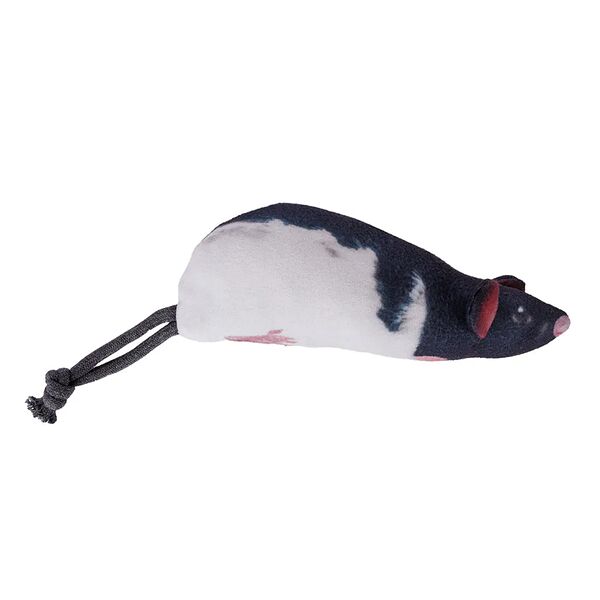 Игрушка для собак с пищалкой и погремушкой Крыска, 19 см (без учета хвоста)