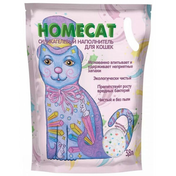 Homecat Силикагелевый наполнитель Homecat Волшебные кристаллы 12,5 л