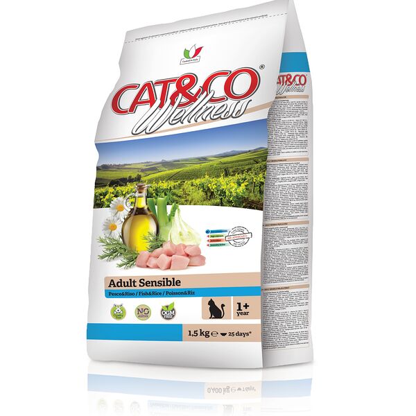Wellness Cat&Co Adult Sensible корм для кошек с чувствительным пищеварением Рыба и рис