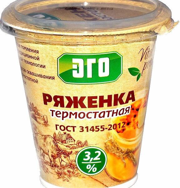 Ряженка Эго термостатная 3.2% 300г