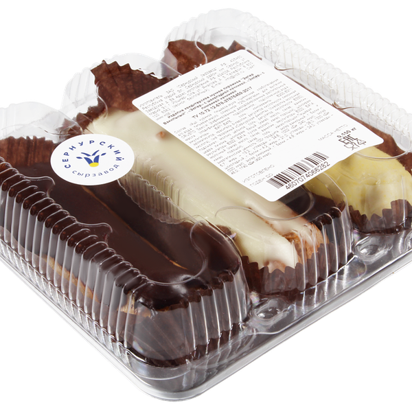 Пирожное СЗ СЕРНУРСКИЙ Эклер ванильный, шоколадный, лимонный