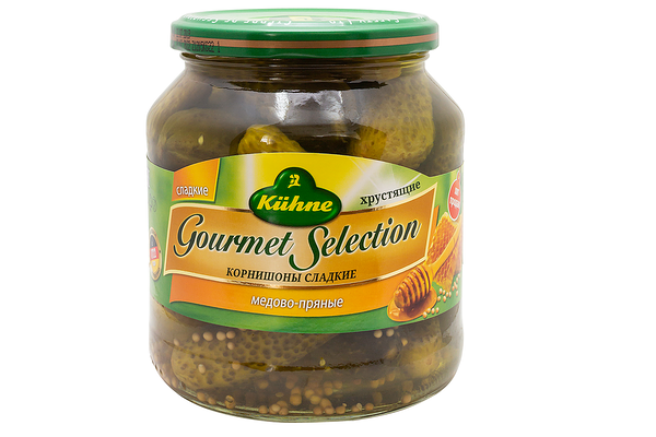 Корнишоны медово-пряные Kühne сладкие