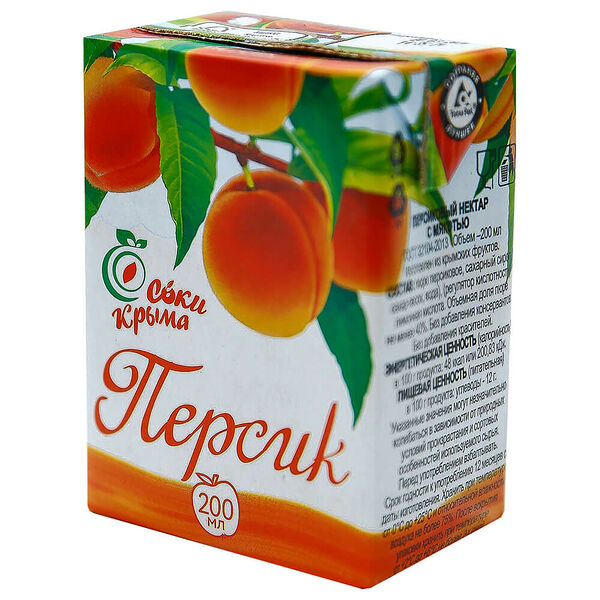 Сок Соки Крыма 0,2л персиковый тетра-пак