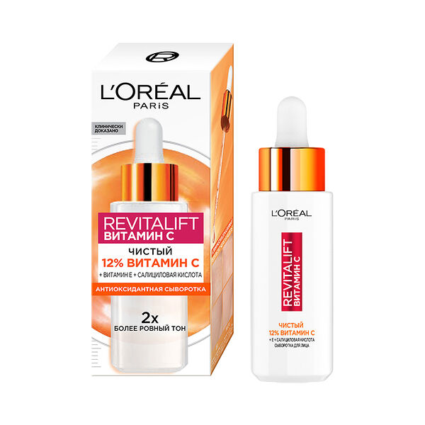 Сыворотка для лица `LOREAL` `REVITALIFT` ВИТАМИН С 12% (антиоксидантная) 30 мл
