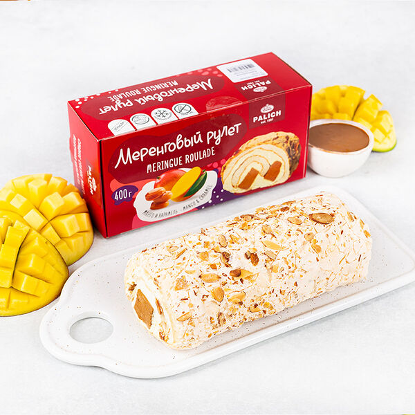 Меренговый рулет с карамелью и манго замороженный 400 г
