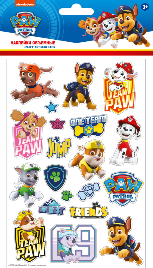 

Наклейки объемные PAW PATROL Арт. PPGW-AR-STCP, 21шт