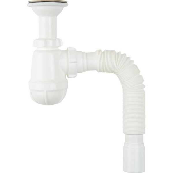 Сифон большой с удлинённой горловиной 1 1/2х40 и гибкой трубой