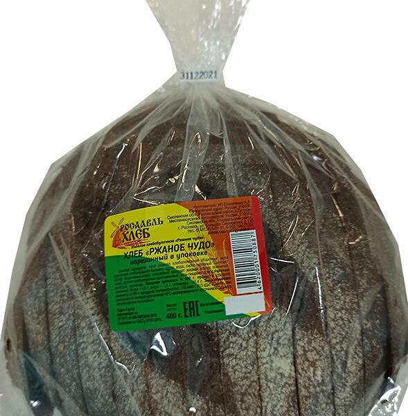 Хлеб Рославль Ржаное Чудо ржано-пшеничный подовый в нарезке 400 г