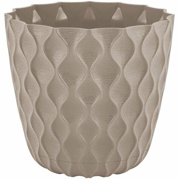 Горшок для цветов InGreen Wave с дренажной сеткой и съемным поддоном D115 мм французский платан, 0,65 л