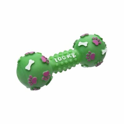 Игрушка для собак Yami Yami Гантель с пищалкой зеленая 15 см