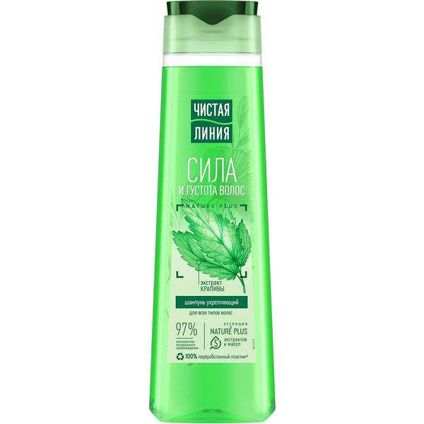 Шампунь Чистая линия для волос всех типов укрепляющий крапива