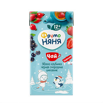Чай детский ФрутоНяня Яблоко, клубника, черная смородина и шиповник