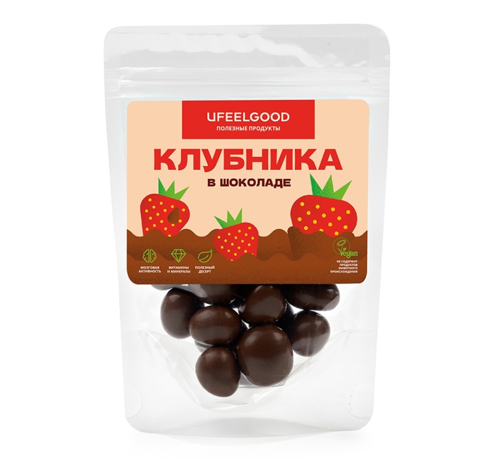 

Клубника в шоколаде Ufeelgood (без сахара, веган) 100г Россия