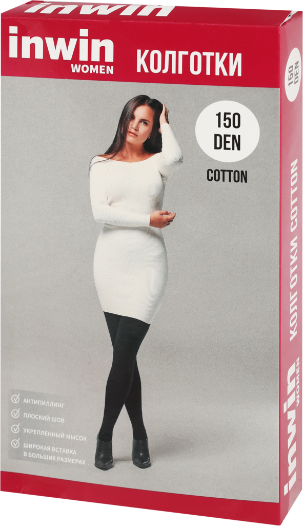 

Колготки женские INWIN 150 den, черные 2, cotton, Арт. ХЛ11-395