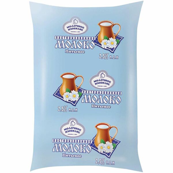 Молоко Молочное изобилие пастеризованное 2.5%, 900 мл