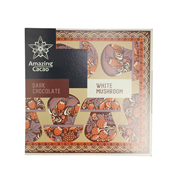 

Шоколад Amazing cacao на миндале с белыми грибами луком и морской солью 60г, Россия