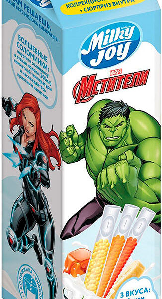Трубочки для молока Milky Joy Disney Marvel с игрушкой