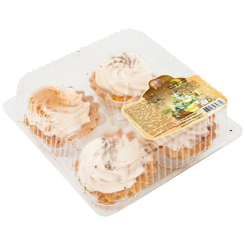 

Пирожное Корзиночка Тортила со взбитым кремом 280 г