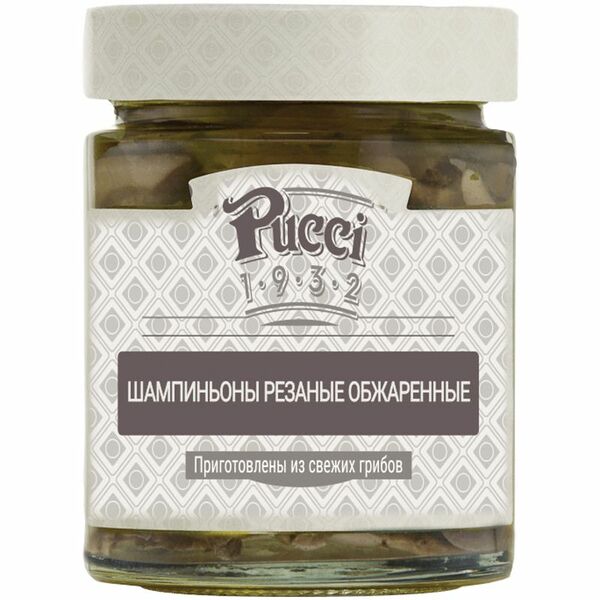 Шампиньоны Pucci резаные консервированные, 200г
