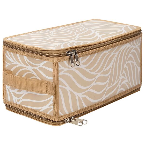 Короб для хранения Handy Home Листья, складной на молнии, 30 х 15 х 15 см, бежевый