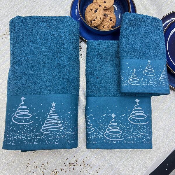 Полотенце махровое 35х60  410 НГ Ёлки зеленый