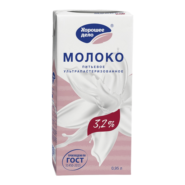 Молоко Хорошее Дело ультрапастеризованное 3,2% 950 мл