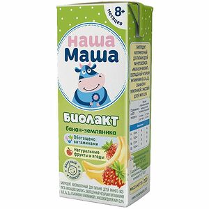 Биолакт Наша Маша Малышок банан-земляника 2.8% 