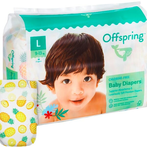 Подгузники Offspring Ананасы L 9-13кг 36шт