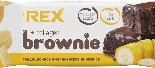 Пирожное Proteinrex Брауни протеиновое банан с коллагеном 50г