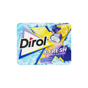 Жевательная резинка Dirol X-Fresh Свежесть черники и цитруса без сахара со вкусом черники и цитрусовых фруктов, 16г