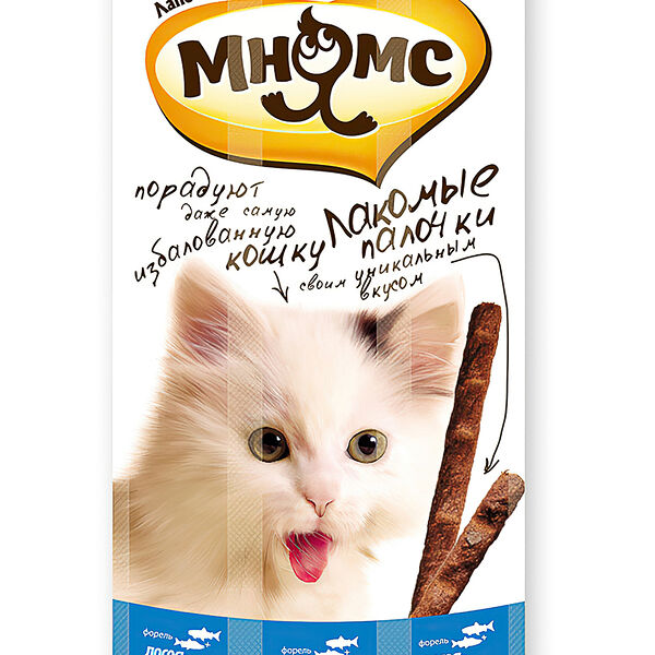 Лакомство для кошек Мнямс с лососем и форелью 15 г