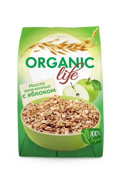 Мюсли Organic Life с яблоком, запеченные