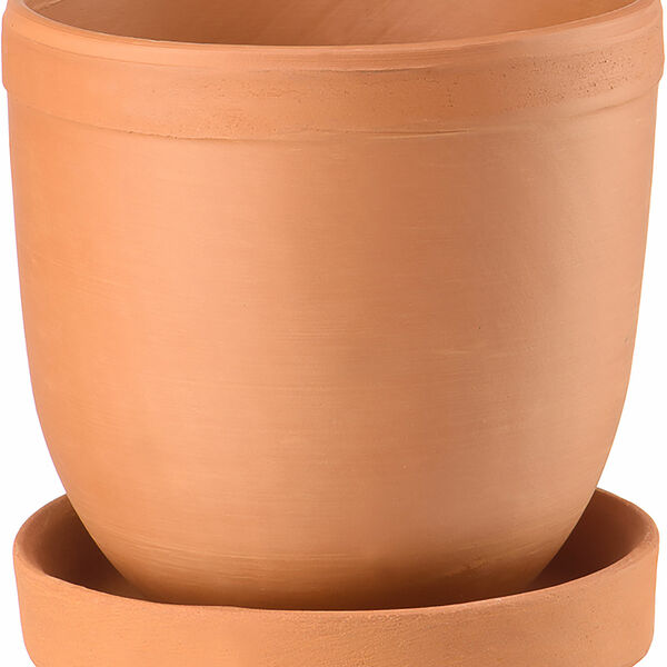 Керамический горшок Магамакс терракот с подставкой цилиндр 0.5л