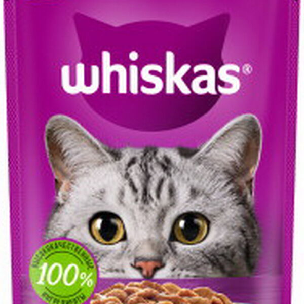 Корм  WHISKAS® для взрослых кошек рагу с форелью и лососем «Форель и лосось» 28*75г