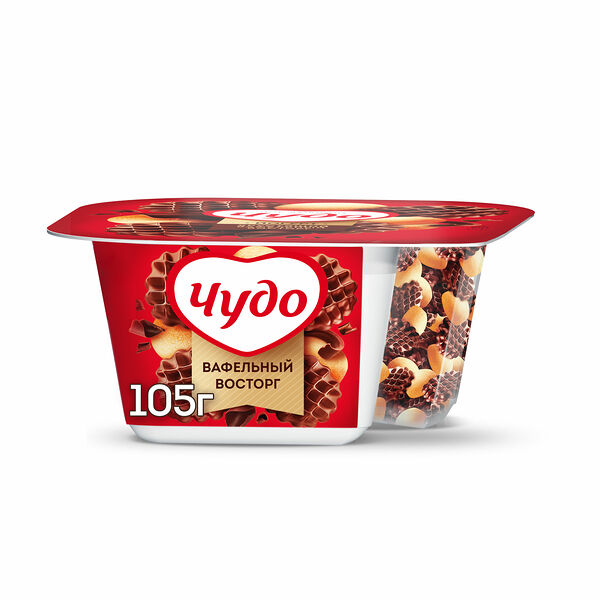 Йогурт Чудо Вафельный восторг с хрустящими насыпками, 3%, 105г