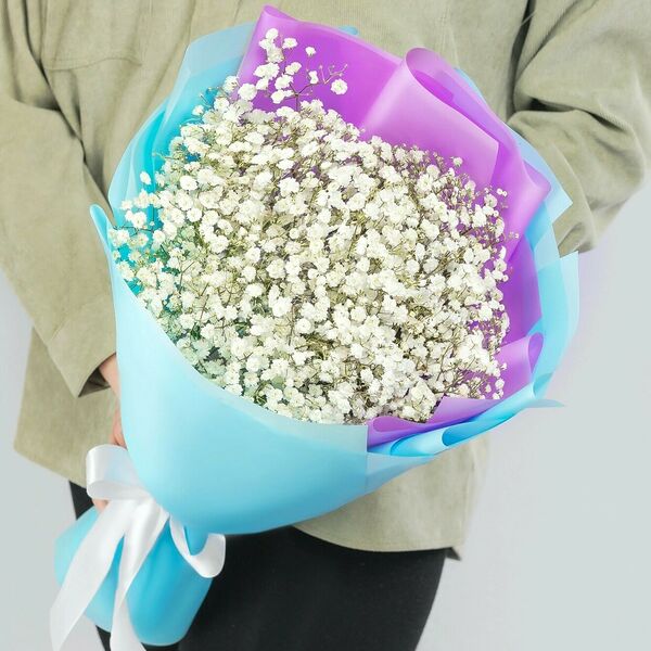 Букет из 11 гипсофил белых в упаковке