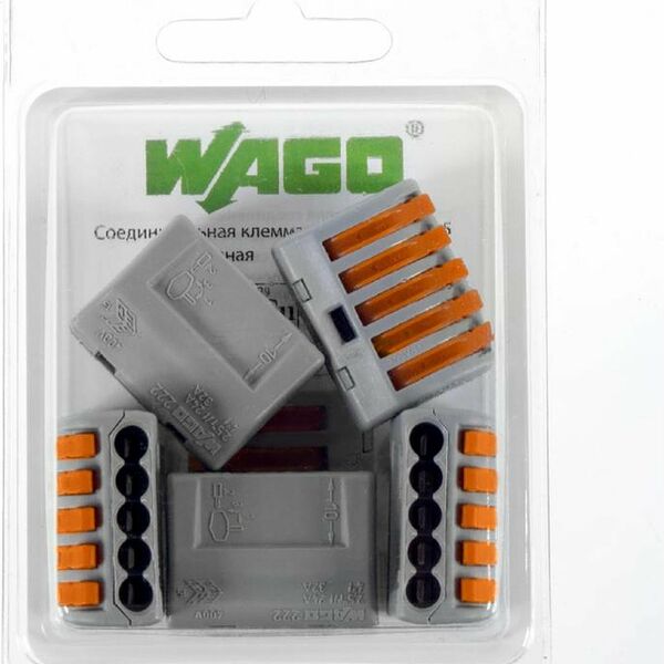 Самозажимные клеммы Wago 07-5155-05-ОБИ 5 проводов 5 шт