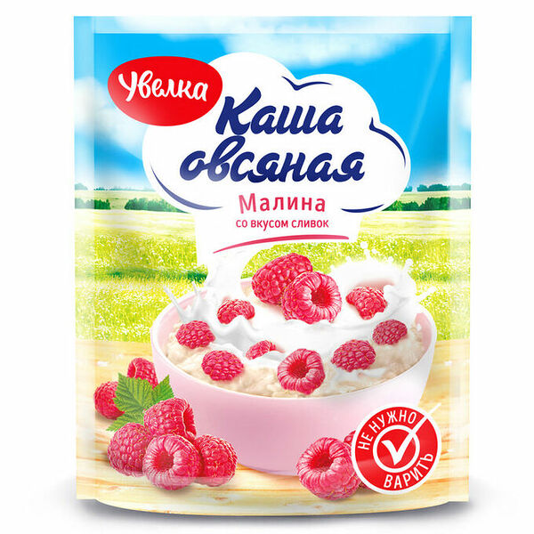 Каша овсяная Увелка малина со сливками