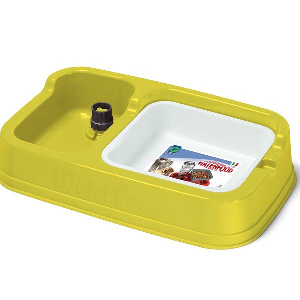 Миска для кошек и собак с автопоилкой 34х20,5см зеленая